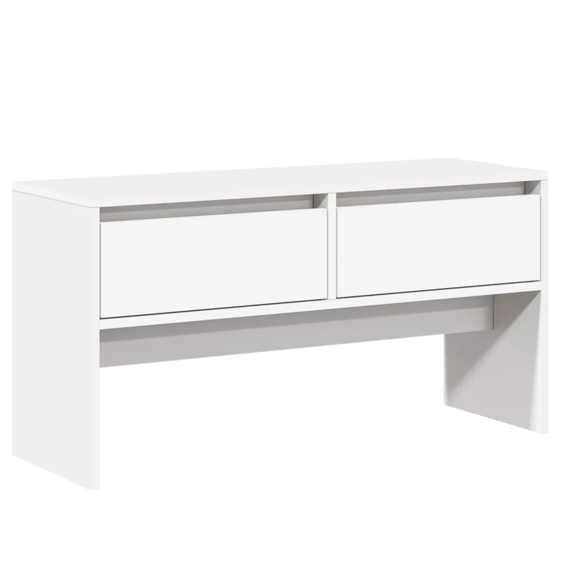 Ensemble de meubles de couloir banc avec tiroirs porte manteaux et miroir en bois d'ingénierie blanc DEC024964