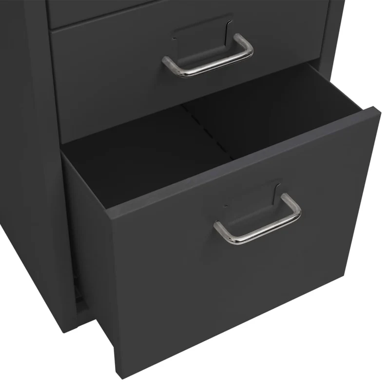 Caissons à tiroirs meuble de bureau sur roulettes 5 tiroirs 28 x 41 x 69 cm en métal anthracite DEC024555