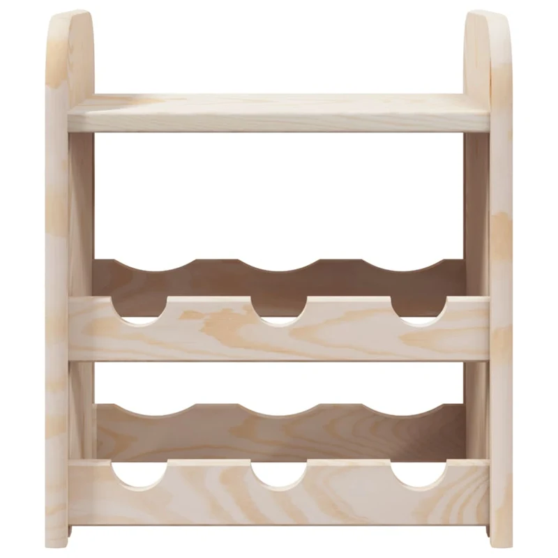 Casier range bouteilles étagère de rangement vin jusqu'à 6 bouteilles de vin 33 x 25 x 37 cm bois pin massif brun DEC024363
