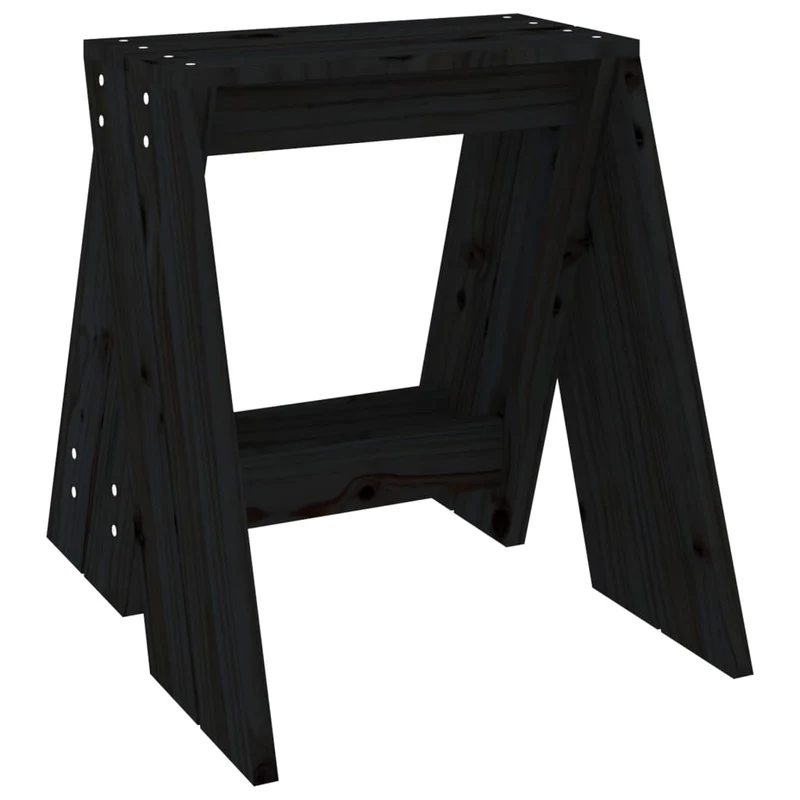 Lot de 2 tabourets assise de cuisine salle à manger 40 x 40 x 45 cm bois de pin noir DEC026411