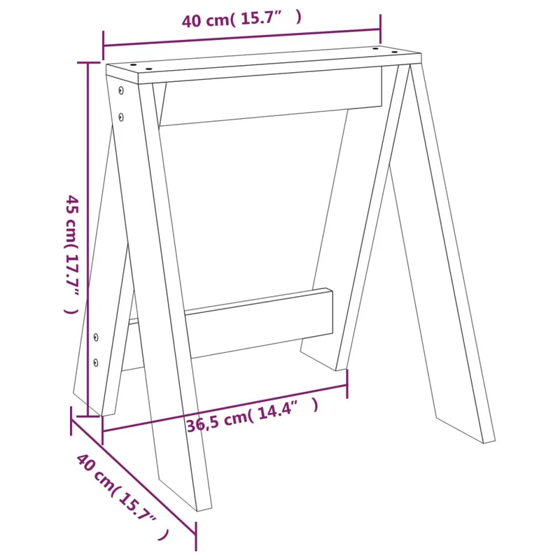 Lot de 2 tabourets assise de cuisine salle à manger 40 x 40 x 45 cm bois de pin noir DEC026411