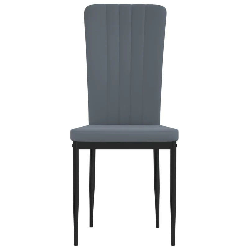Set de 4 chaises de salle à manger en tissu velours gris foncé cadre en fer DEC025626
