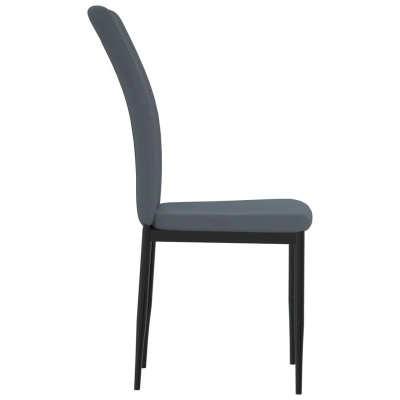 Set de 4 chaises de salle à manger en tissu velours gris foncé cadre en fer DEC025626
