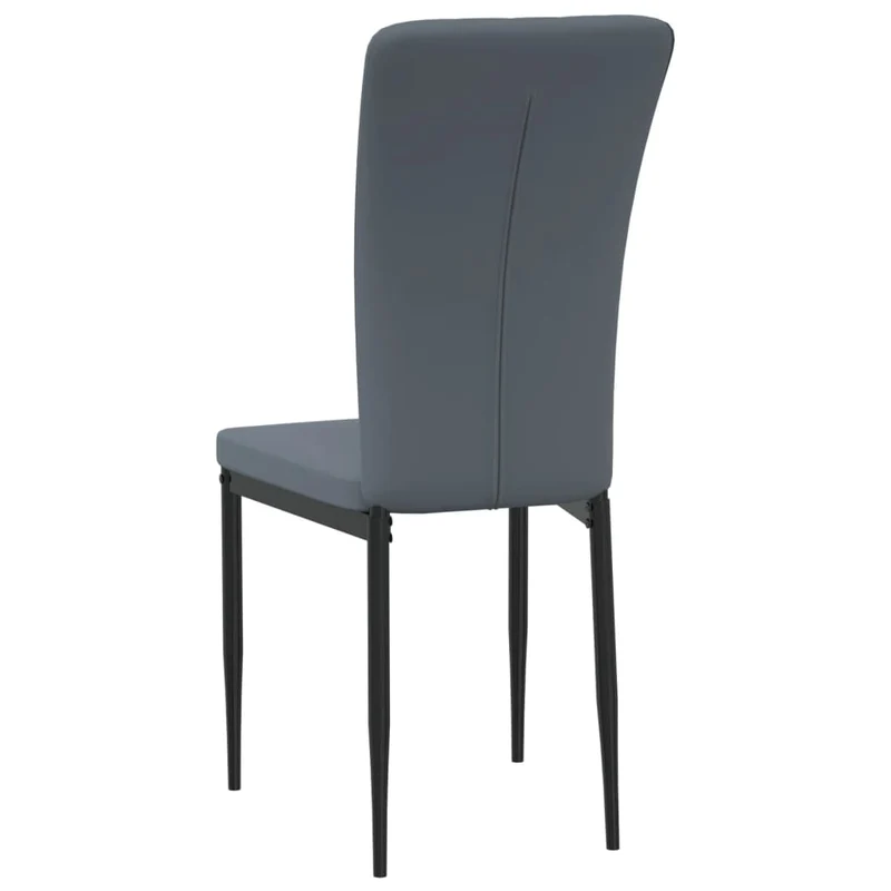 Set de 4 chaises de salle à manger en tissu velours gris foncé cadre en fer DEC025626