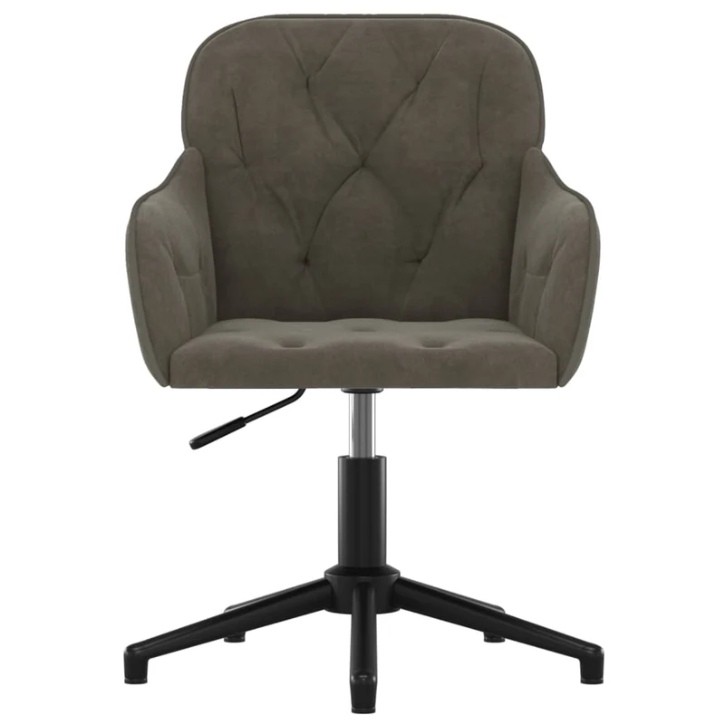 Lot de 2 chaises de salle à manger siège pivotant hauteur réglable velours gris foncé DEC025256