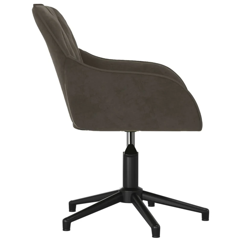 Lot de 2 chaises de salle à manger siège pivotant hauteur réglable velours gris foncé DEC025256