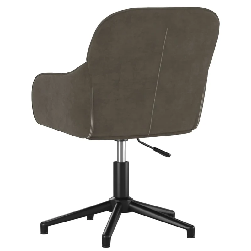 Lot de 2 chaises de salle à manger siège pivotant hauteur réglable velours gris foncé DEC025256