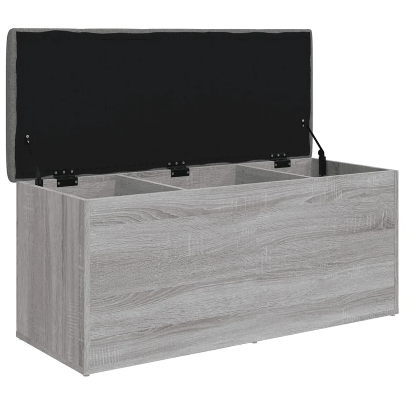 Banc banquette de rangement couleur sonoma gris 102 x 42 x 45 cm bois d'ingénierie DEC024796