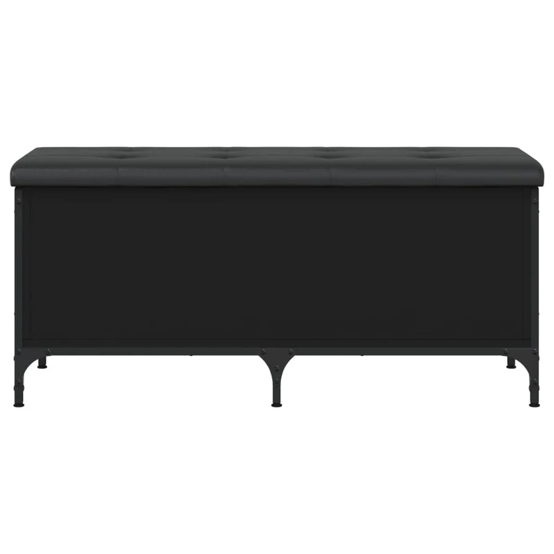 Banc banquette avec espace de rangement 102 x 42 x 45 cm bois d'ingénierie noir cadre en métal DEC024770