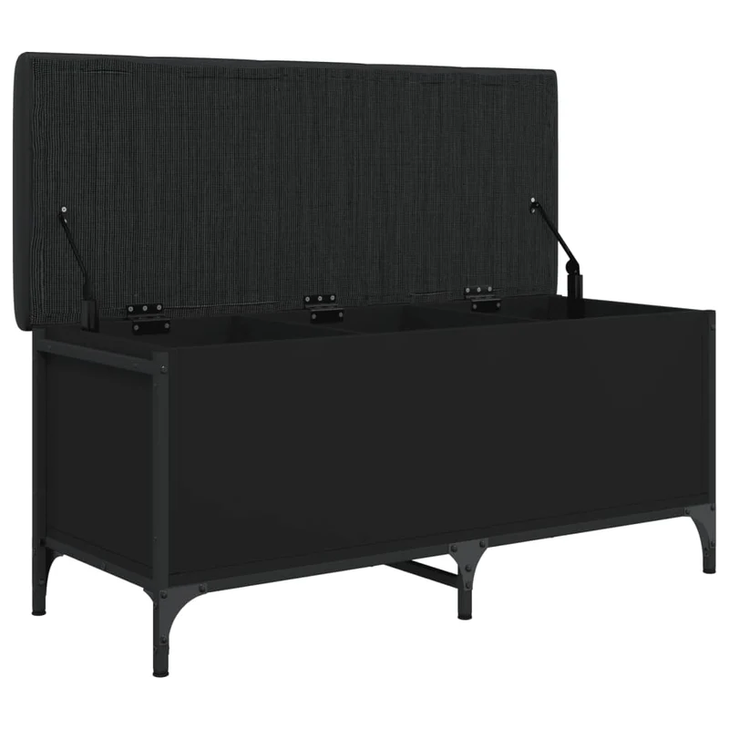 Banc banquette avec espace de rangement 102 x 42 x 45 cm bois d'ingénierie noir cadre en métal DEC024770