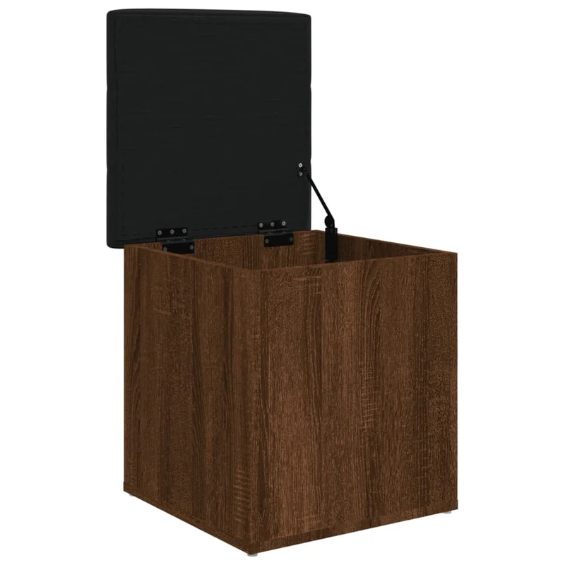 Banc banquette de rangement couleur chêne marron 42 x 42 x 45 cm bois d'ingénierie DEC024736