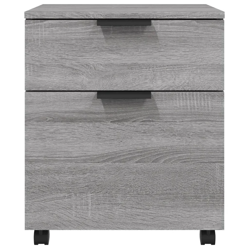 Caissons à tiroirs meuble de bureau mobile sur roulettes couleur sonoma gris 45 x 38 x 54 cm MDF gris DEC024566