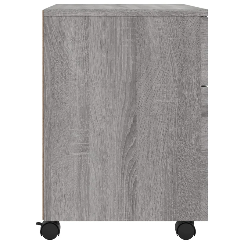 Caissons à tiroirs meuble de bureau mobile sur roulettes couleur sonoma gris 45 x 38 x 54 cm MDF gris DEC024566