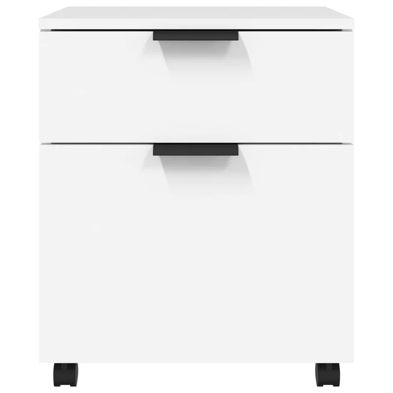 Caissons à tiroirs meuble de bureau mobile sur roulettes 45 x 38 x 54 cm bois d'ingénierie blanc DEC024560