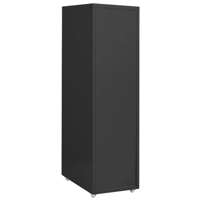 Caissons à tiroirs meuble de bureau sur roulettes 8 tiroirs 28 x 41 x 109 cm en métal anthracite DEC024554