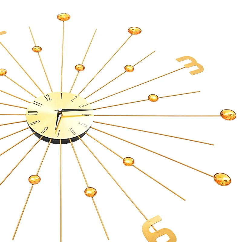 Horloge murale avec des détails en cristal brillant 70 cm en métal doré DEC022217
