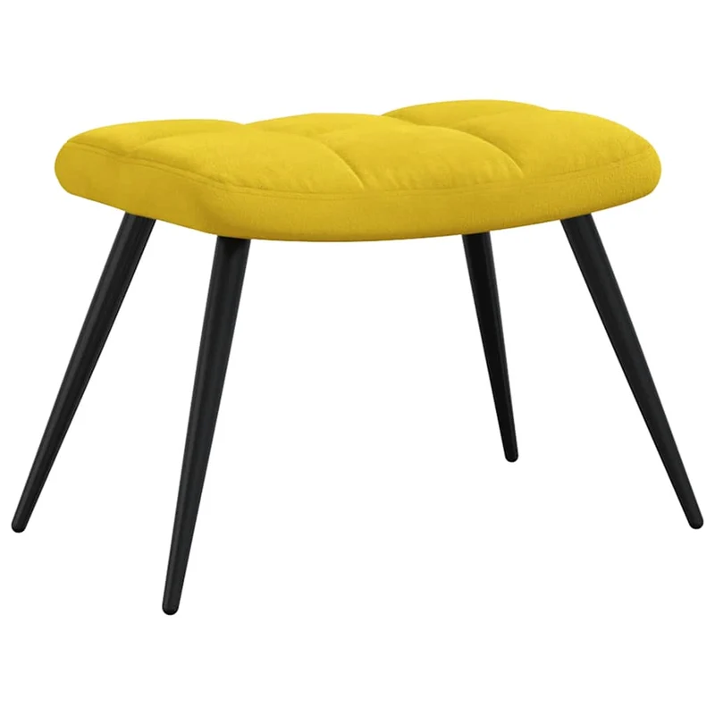 Fauteuil lounge chaise de canapé design moderne avec repose-pieds en velours jaune moutarde DEC026597