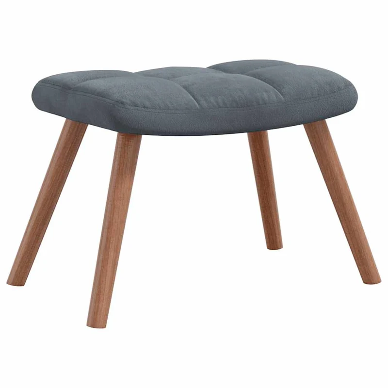 Fauteuil lounge chaise de canapé design modene avec repose-pied en velours gris foncé DEC026523