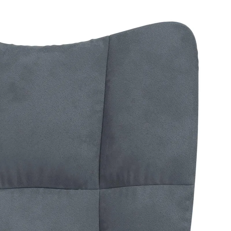 Fauteuil lounge chaise de canapé design modene avec repose-pied en velours gris foncé DEC026523