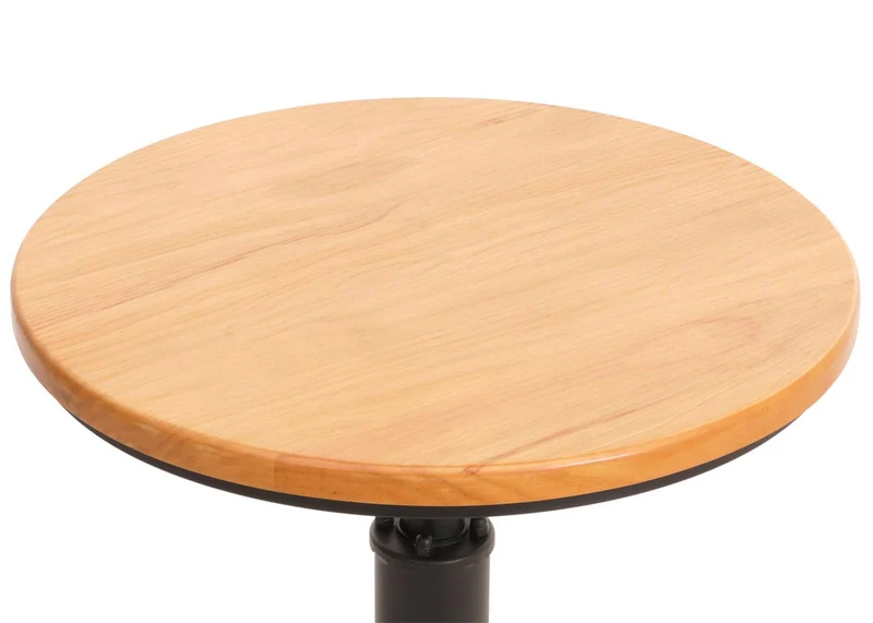 Table de bar bistro comptoir réglable en hauteur repose-pieds siège rotatif design industriel bois diamètre 61 cm 04_0008516