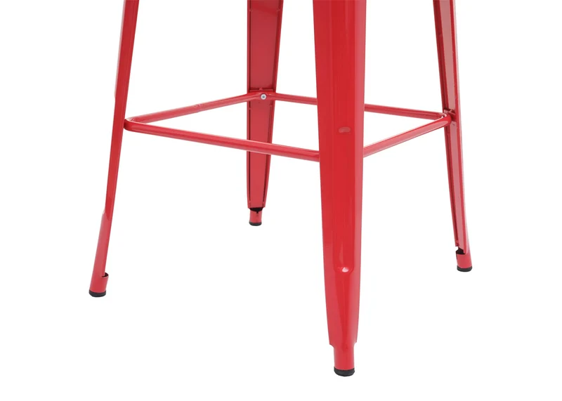 Table de bar avec plateau en bois et métal rouge design industriel repose-pieds 107 x 60 x 60 cm 04_0008512