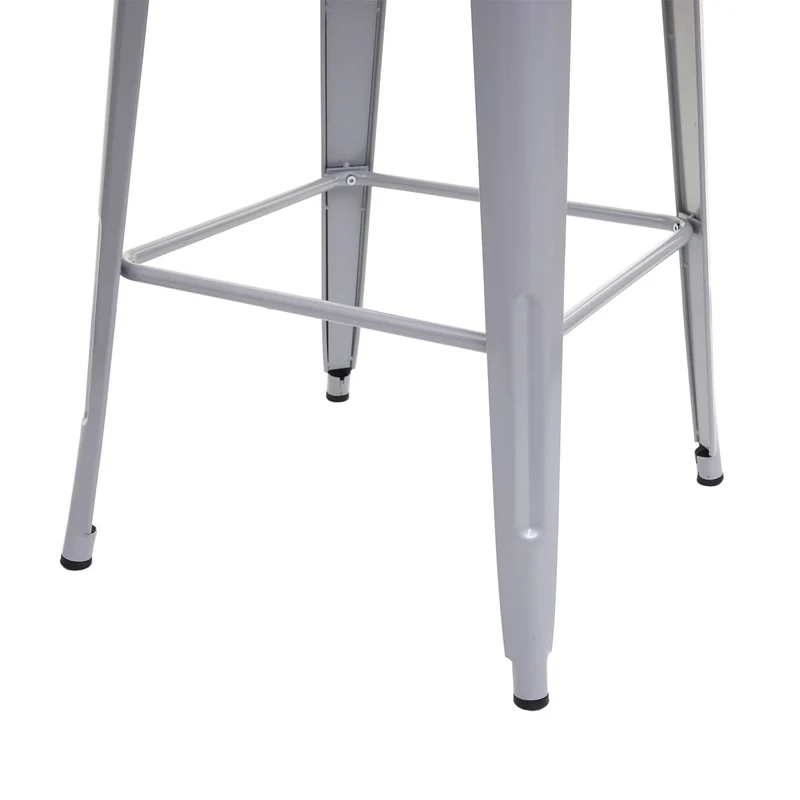 Table de bar bistro comptoir avec plateau en bois et métal gris design industriel 107x60x60 cm 04_0008511
