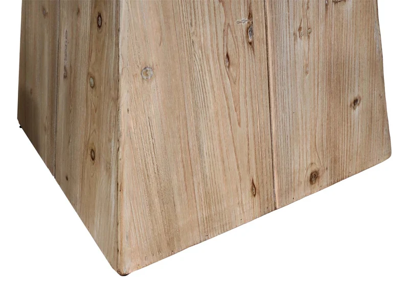 Table à manger ronde design industriel en bois et MDF 74 x 120 cm naturel aspect métal 04_0008567