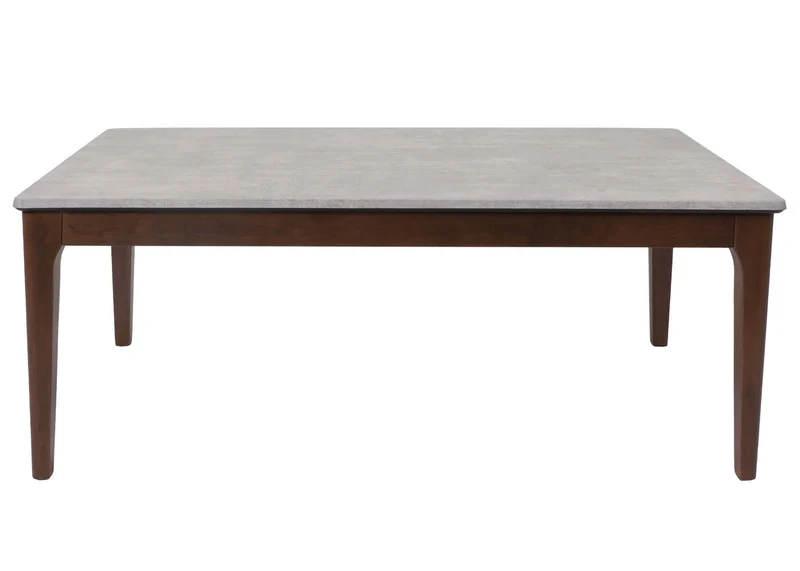 Table basse table d'appoint en bois plateau HDF 46x120x70 cm aspect béton pieds marron 04_0008460
