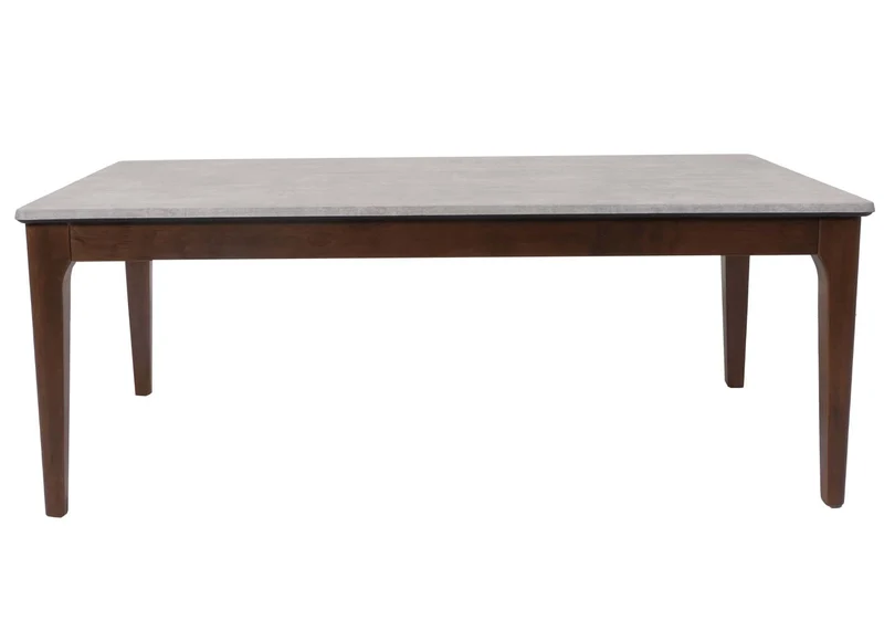 Table basse table d'appoint en bois plateau HDF 46x120x70 cm aspect béton pieds marron 04_0008460