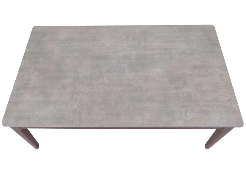 Table basse table d'appoint en bois plateau HDF 46x120x70 cm aspect béton pieds marron 04_0008460