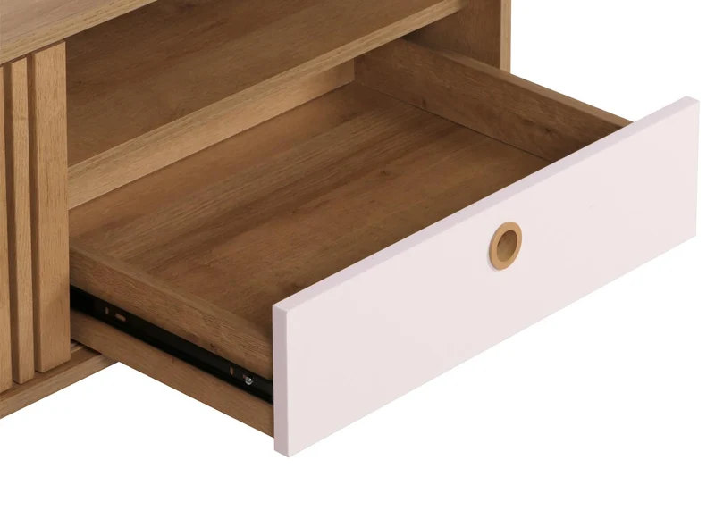 Table basse 2 compartiments de rangement et 1 tiroir en bois de manguier 52x114x59 cm tiroir blanc 04_0008454