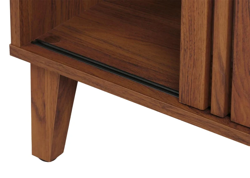 Table basse 2 compartiments de rangement et 1 tiroir en bois de manguier 52x114x59 cm tiroir gris foncé 04_0008456