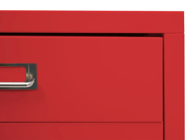 Caisson à tiroirs meuble de bureau 55 x 40 x 41 cm 4 tiroirs en métal rouge 04_0008268