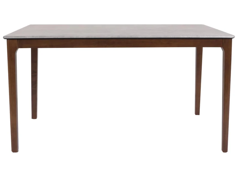 Table de salle à manger en bois et HPL 135 x 80 cm aspect béton pieds marron 04_0008544