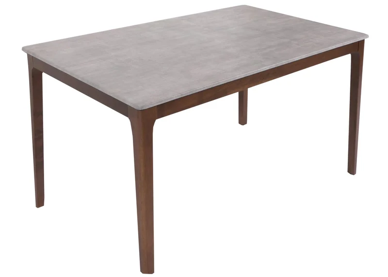 Table de salle à manger en bois et HPL 135 x 80 cm aspect béton pieds marron 04_0008544