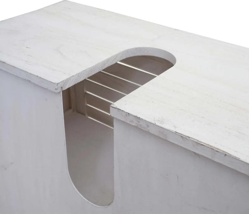 Meuble sous lavabo sous-vasque avec tiroirs panier en bois blanc vieilli 60x65x31 cm 04_0007844