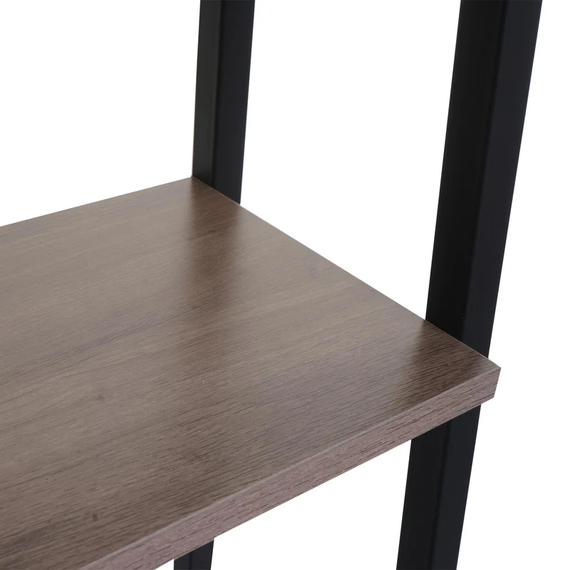 Étagère sur pied pour salle de bain étagère pour machine à laver échelle design industrielle bois gris-marron et métal 155x64x25 cm 04_0008695