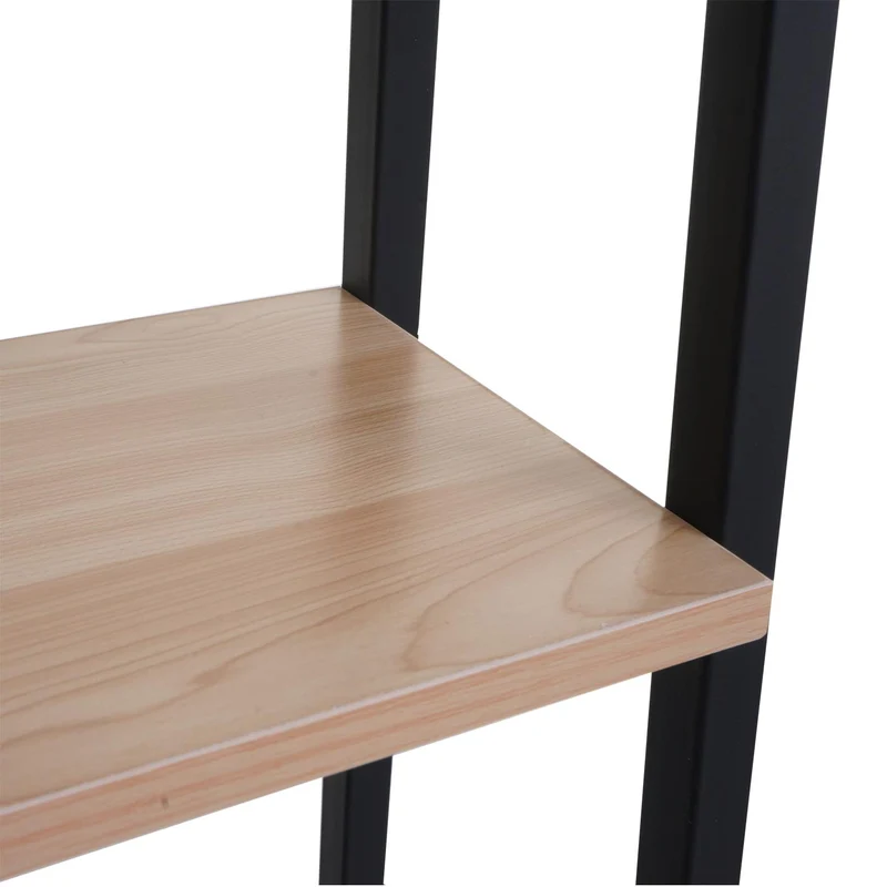 Étagère sur pied pour salle de bain étagère pour machine à laver échelle design industrielle bois clair et métal 155x64x25 cm 04_0008693