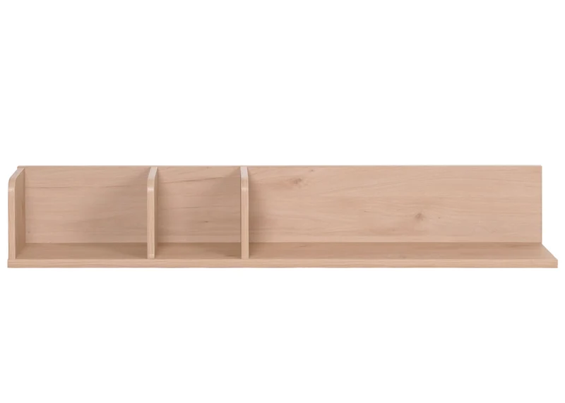 Étagère murale suspendue étagère en bois 3 compartiments en bois de manguier beige 20x120x21 cm 04_0008684