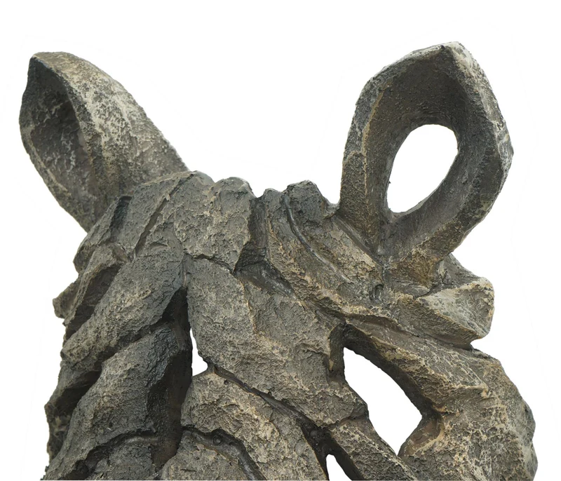 Tête de rhinocéros décorative décoration murale trophée en polyrésine intérieure et extérieure 26 cm 04_0008615