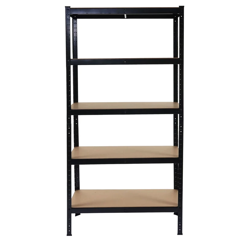 Étagère pour charges lourdes rangement cave enfichable 5 étagères acier noir 180x90x40 cm 04_0008688