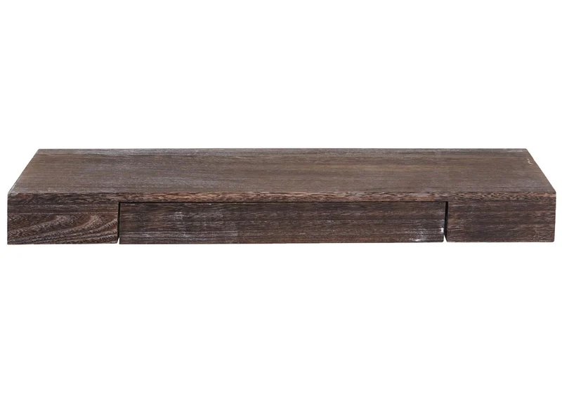 Étagère murale avec tiroir de rangement 8x80x25 cm en bois marron vieilli 04_0008653