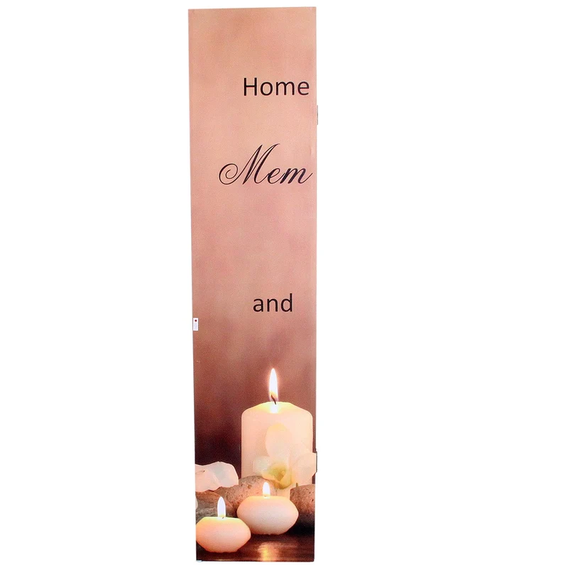 Paravent 5 panneaux avec led design bouddha cloison séparateur de pièce avec minuterie 180x200 cm 15 led 04_0008630