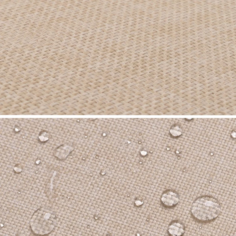 Transat de jardin chaise longue en bois et osier décoratif en polyrotin coussin crème-beige 04_0008607