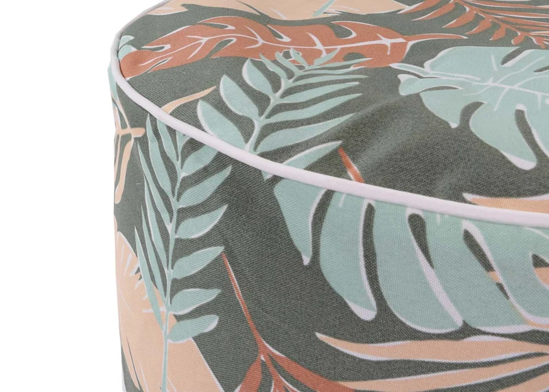 TaboureT repose-pieds pouf de jardin gonflable intérieur/extérieur poly filé 29x55 cm motif feuille 04_0008598