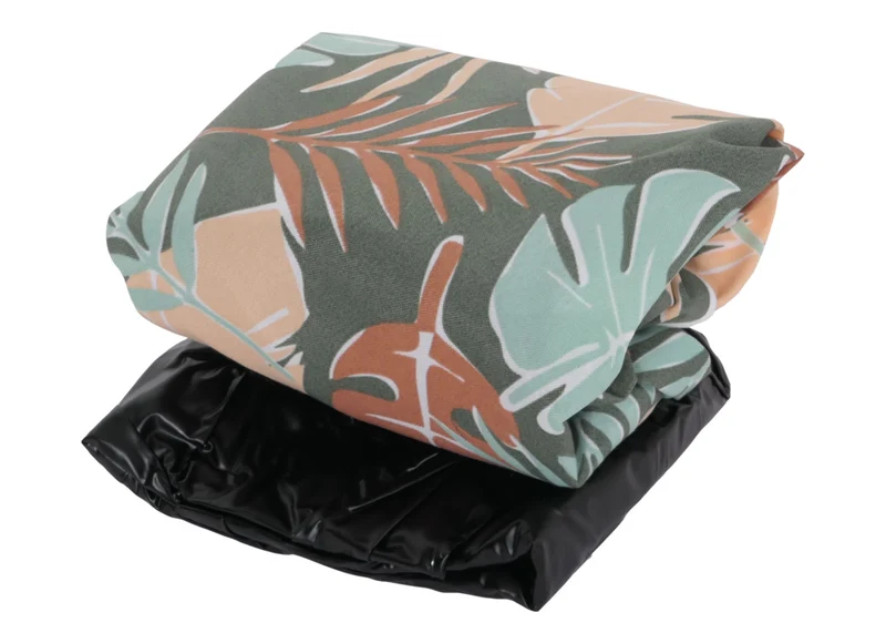 TaboureT repose-pieds pouf de jardin gonflable intérieur/extérieur poly filé 29x55 cm motif feuille 04_0008598