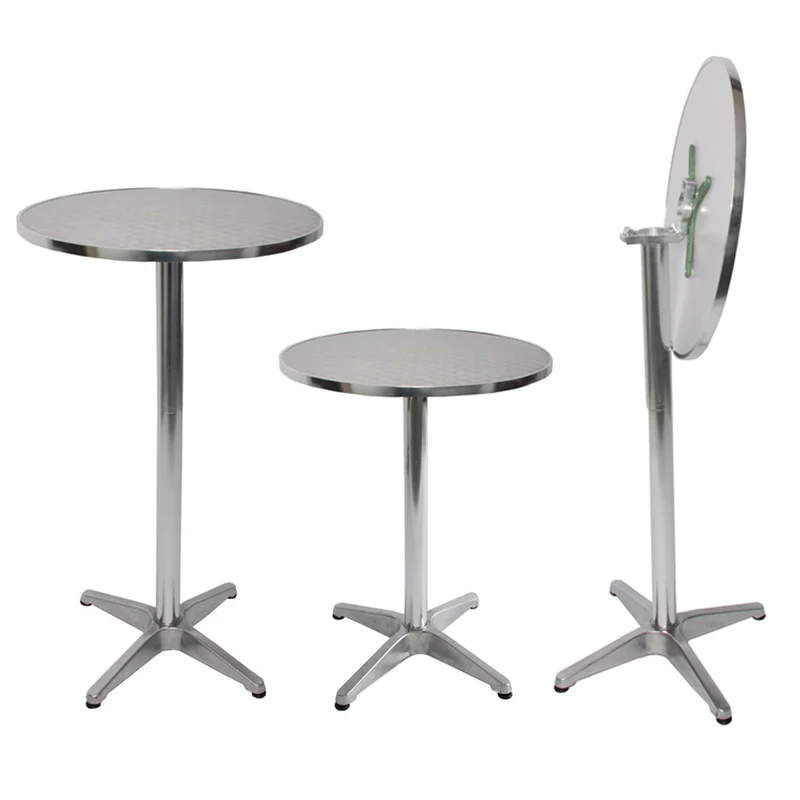 Table de bar en aluminium table de bistro sur pied en aluminium réglable en hauteur 70/110 cm diamètre 60 cm 04_0008508