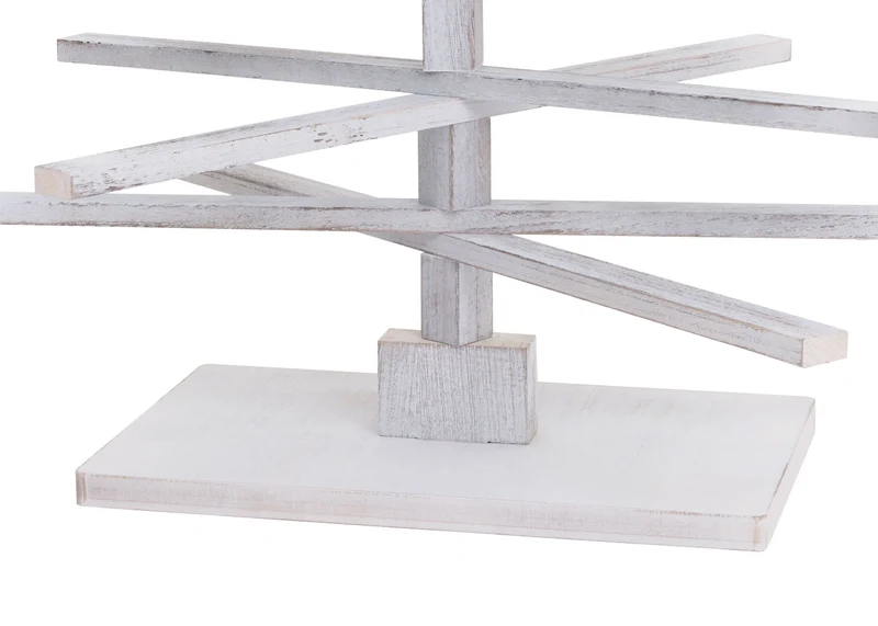 Sapin de noël décoratif décoration de noël aspect vieilli bois de sapin réglable 130x82x82 cm blanc 04_0008327