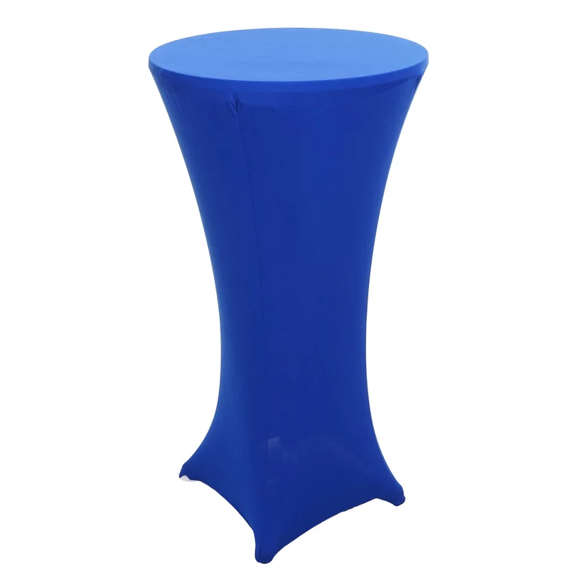 Housse de table de bar extensible diamètre 60 cm bleu 04_0007208