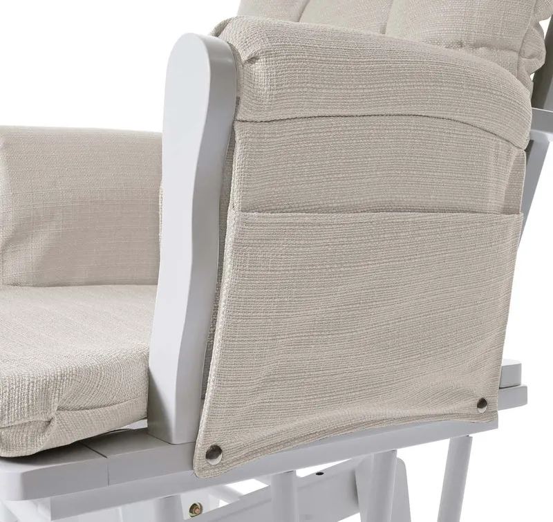 Fauteuil de relaxation fonction bascule avec repose-pieds coussin en tissu crème structure en bois de bouleau blanc 04_0006270